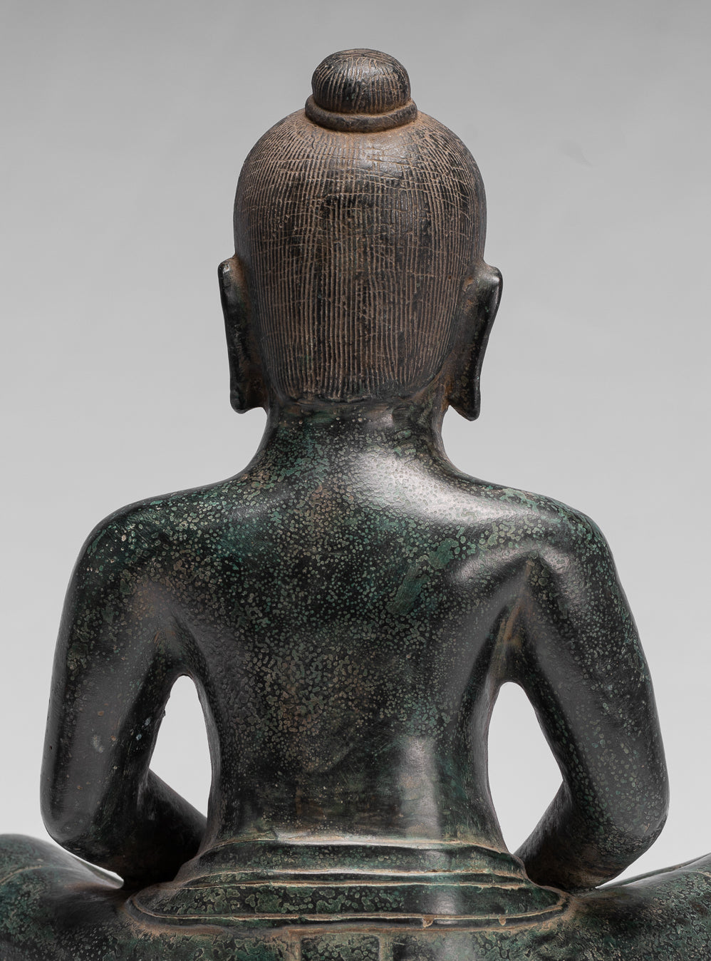 Meditazione di bronzo seduta in stile khmer antico jayavarman vii statua - 26 cm/10 "