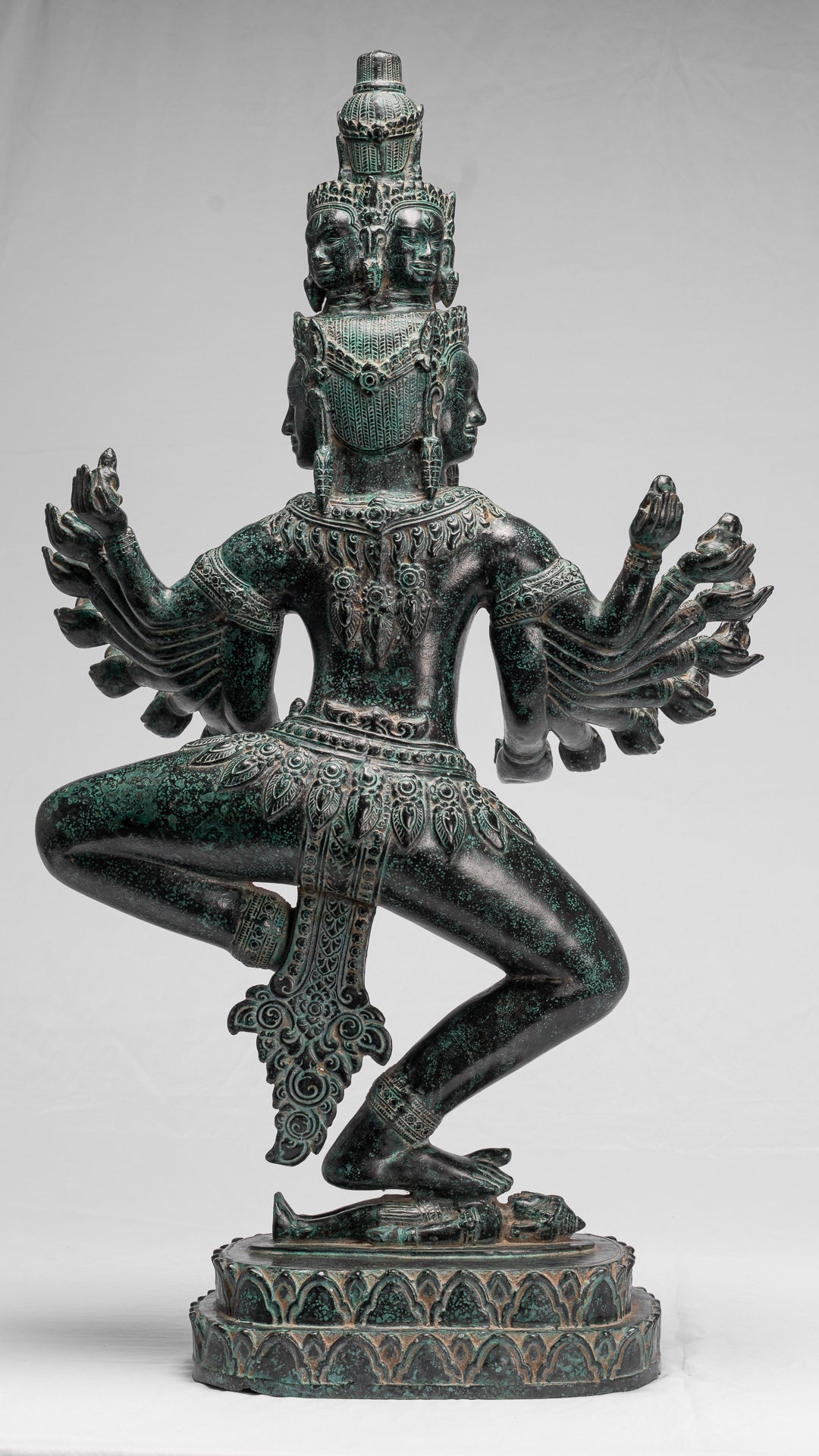 Antique Khmer Style in piedi Bronzo Angkor Wat Hevajra Statue - 86 cm/34 "di altezza