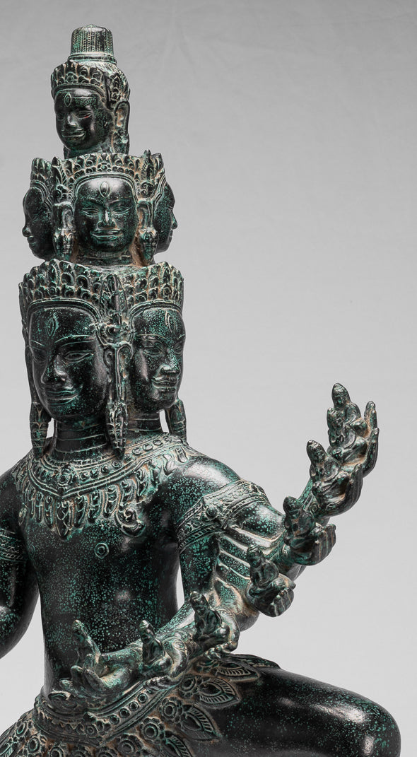 Antique Khmer Style in piedi Bronzo Angkor Wat Hevajra Statue - 86 cm/34 "di altezza