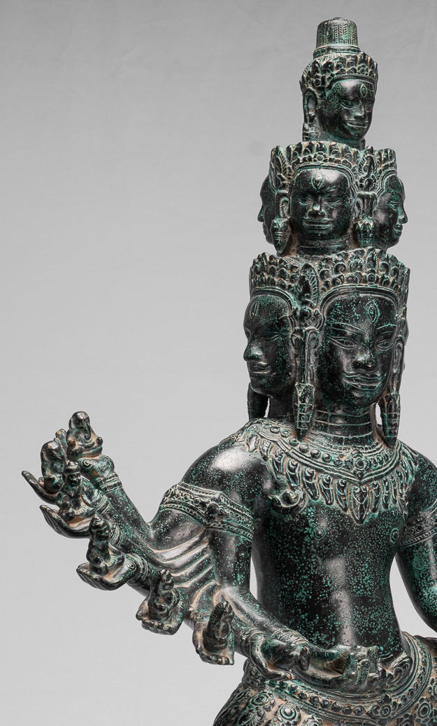 Antique Khmer Style in piedi Bronzo Angkor Wat Hevajra Statue - 86 cm/34 "di altezza