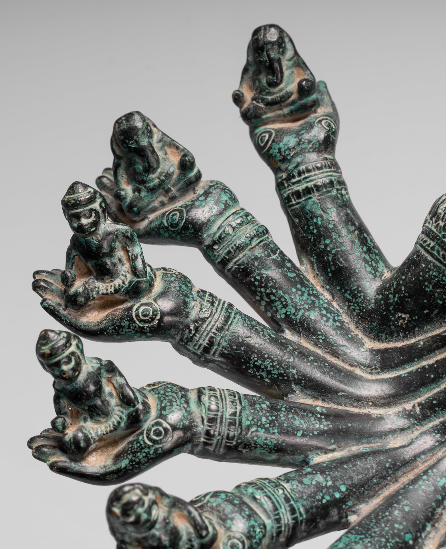 Antique Khmer Style in piedi Bronzo Angkor Wat Hevajra Statue - 86 cm/34 "di altezza