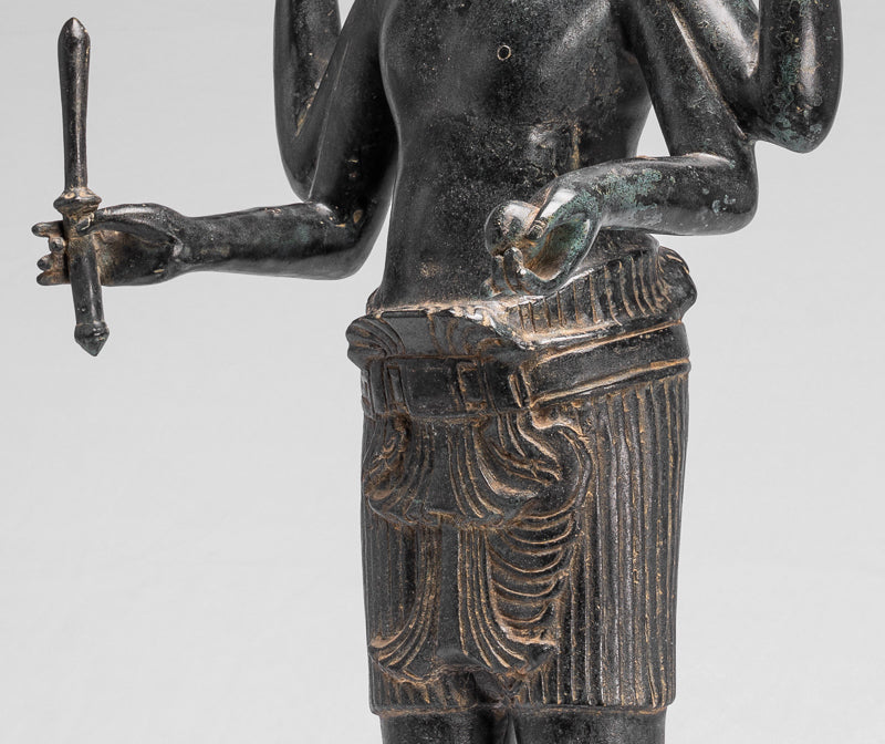 Statua Brahma - Antique Khmer Style Koh Ker in piedi Bronzo Brahma - Creazione di Dio indù - 83cm/33 "