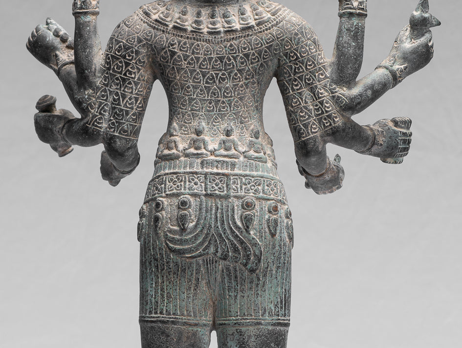 Antique Khmer Style Bronze Bayon State in Standing Lokeshvara - 53cm/21 "