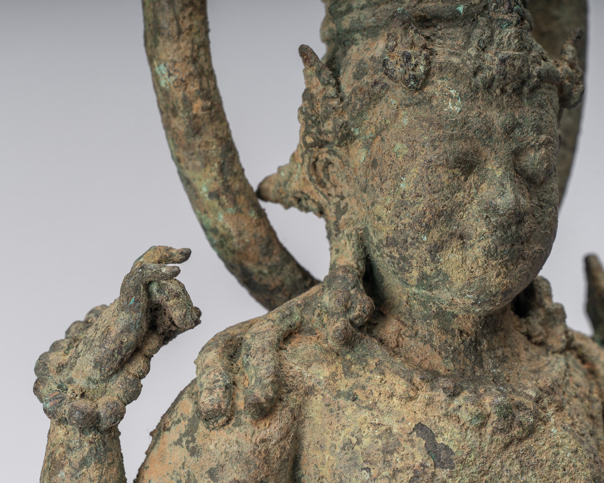 Vishnu - Estatua de bronce de alumno de estilo indonesio antiguo Majapahit Java - 51cm/20 "