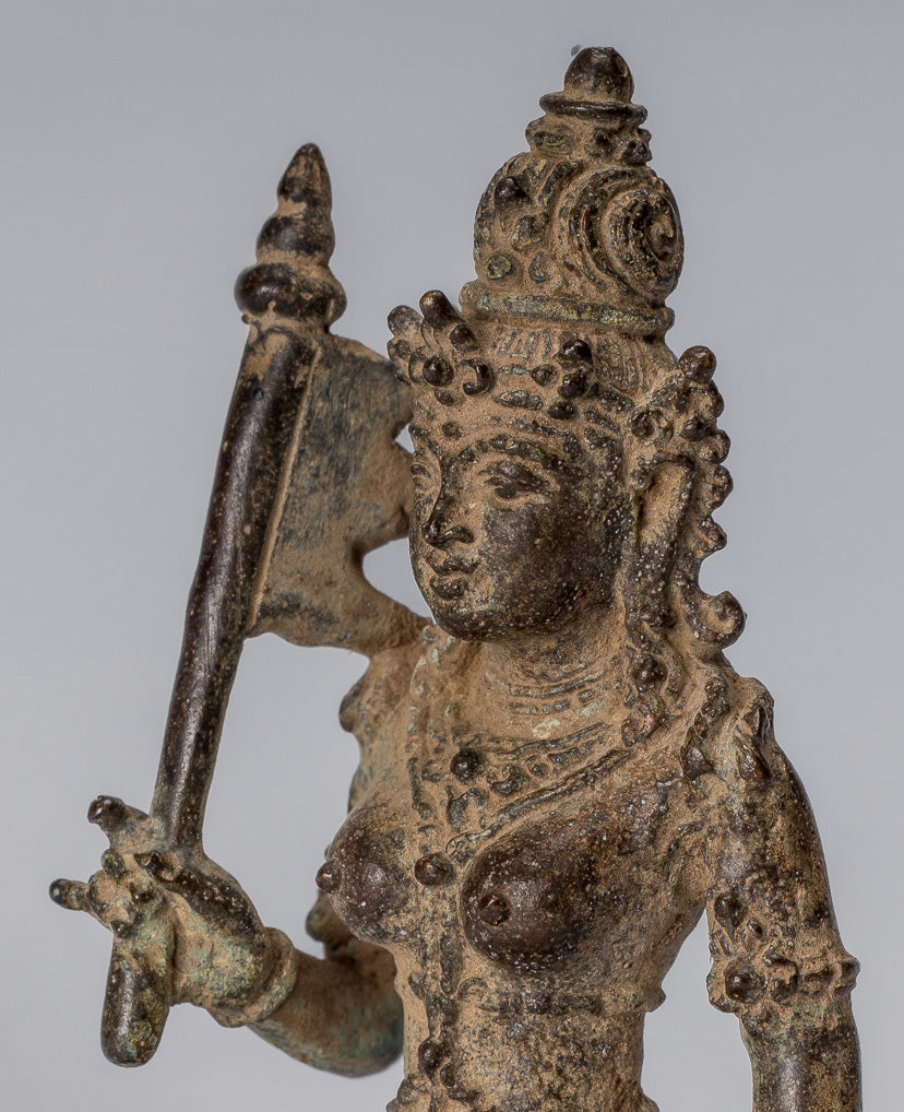 Statua di tara - antico stile java bronzo indonesiano devi tara statue jigteni sumlé gyalma - 8cm/3 "