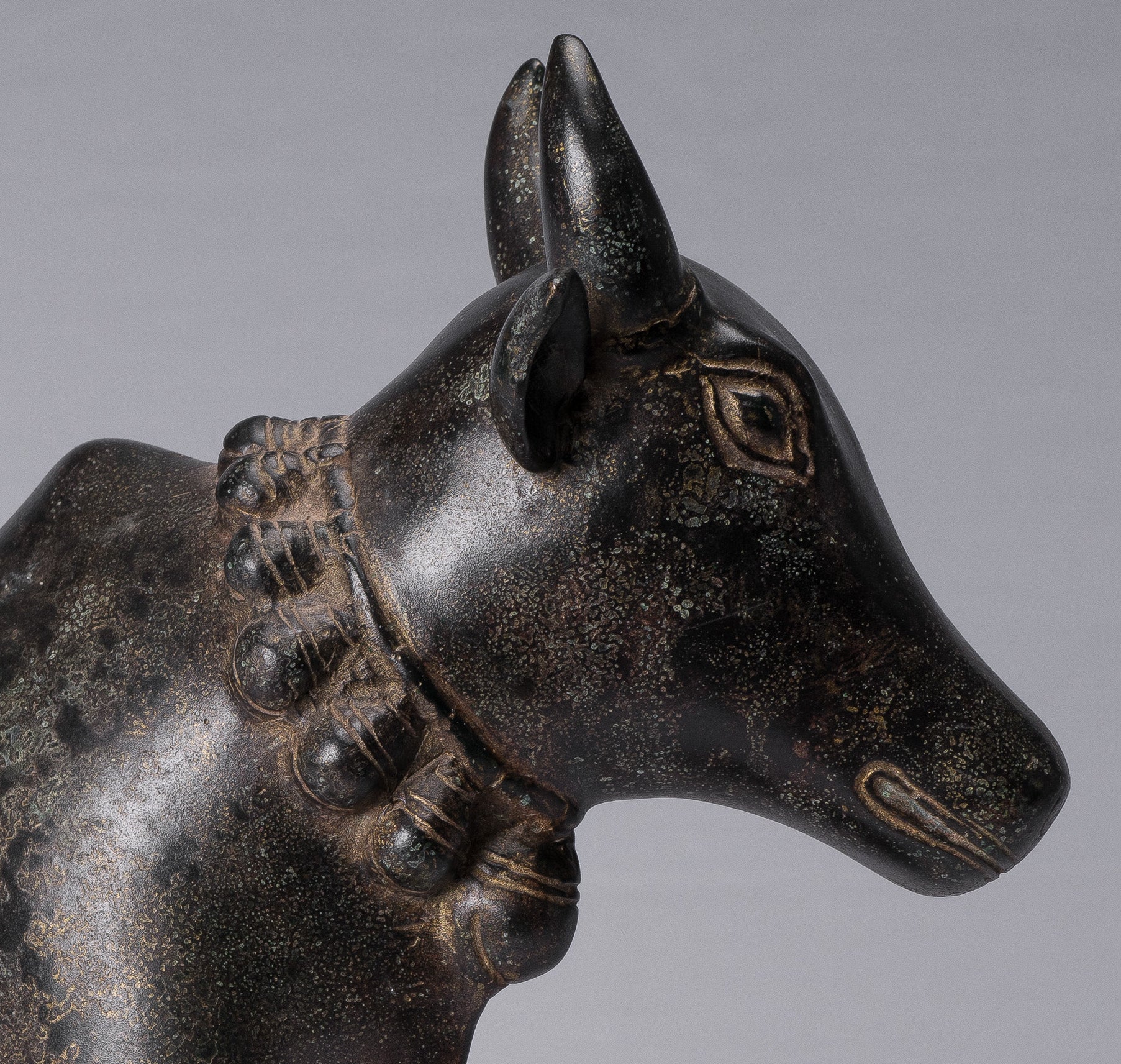 Statua Nandi Bronzo Nandi in stile antico Khmer - Monte di Shiva - 36 cm/14 "