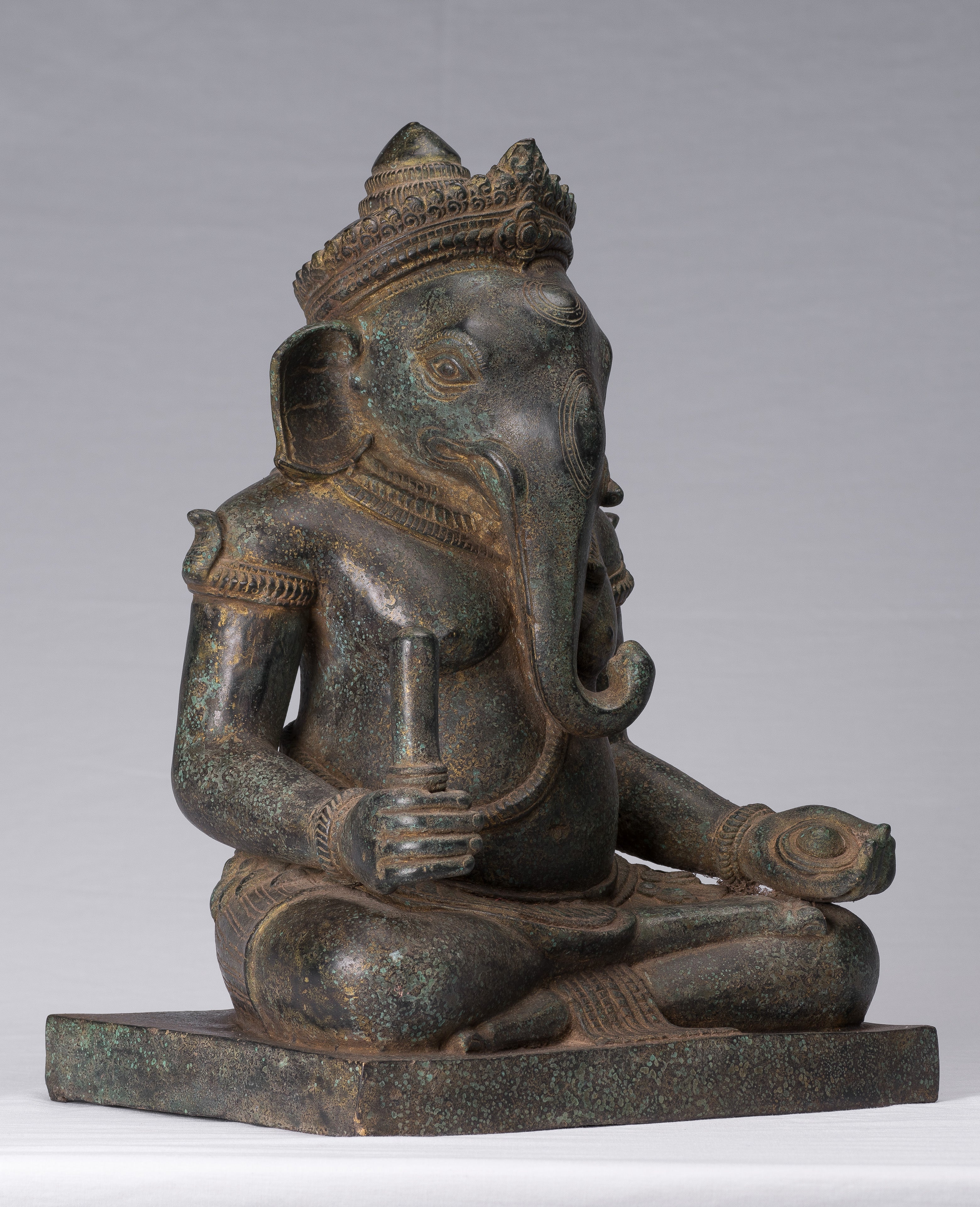 Statue Ganesha - Statua di Ganesh in stile antico Khmer post -baia - 38 cm/15 "
