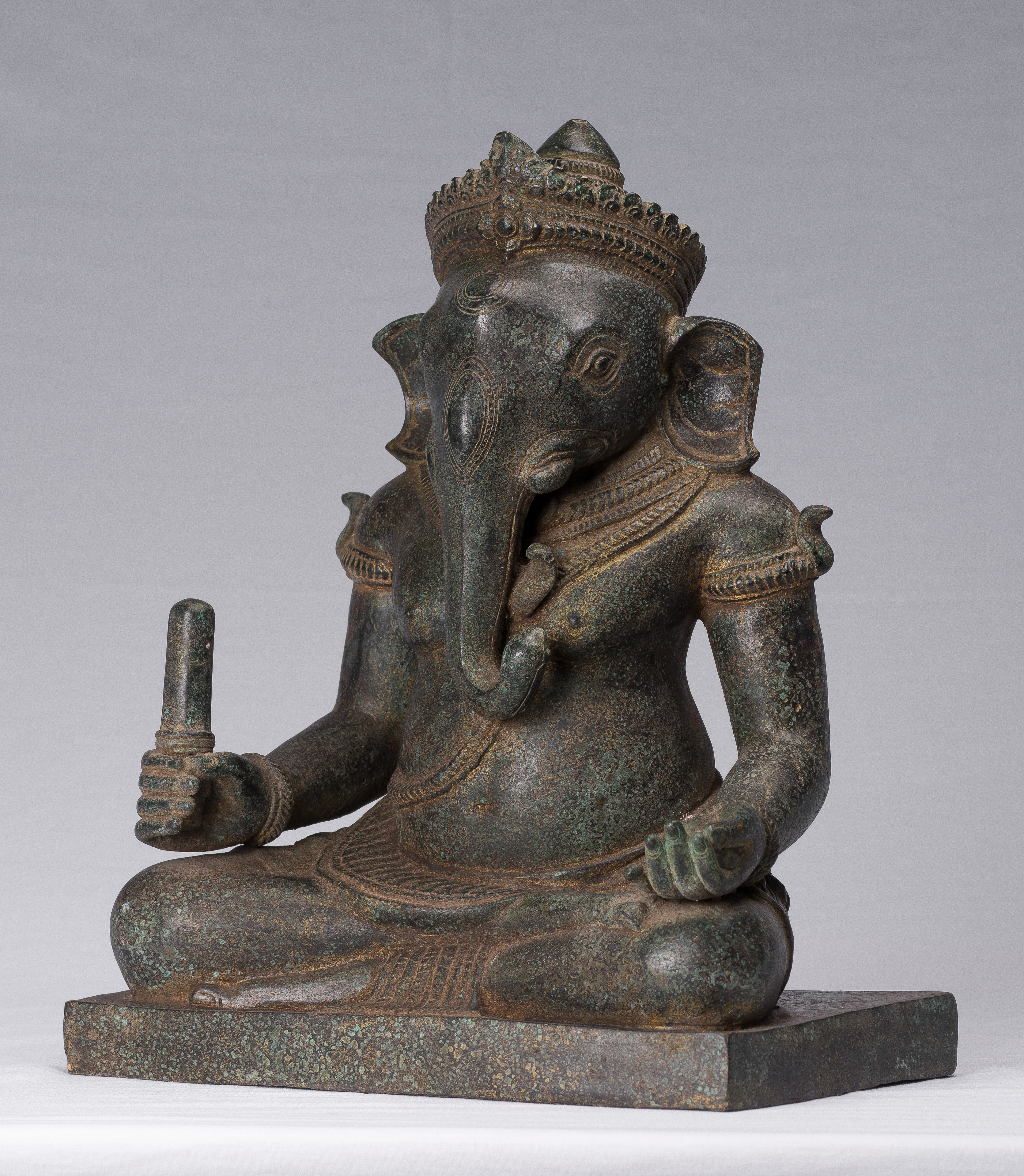 Statue Ganesha - Statua di Ganesh in stile antico Khmer post -baia - 38 cm/15 "