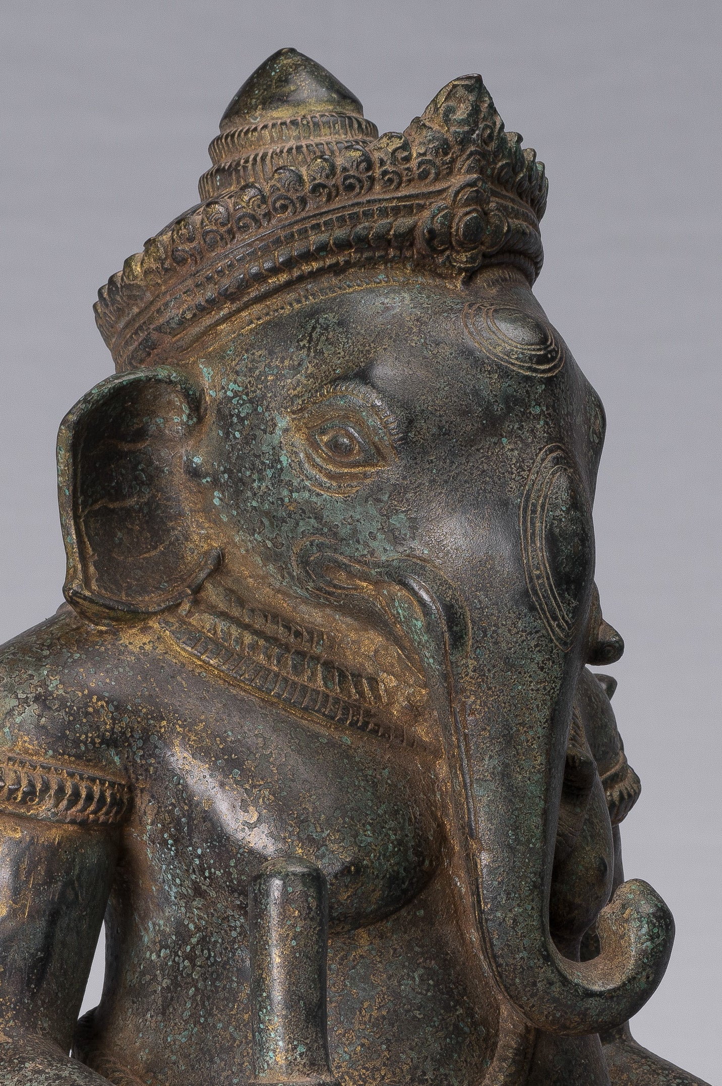 Statue Ganesha - Statua di Ganesh in stile antico Khmer post -baia - 38 cm/15 "