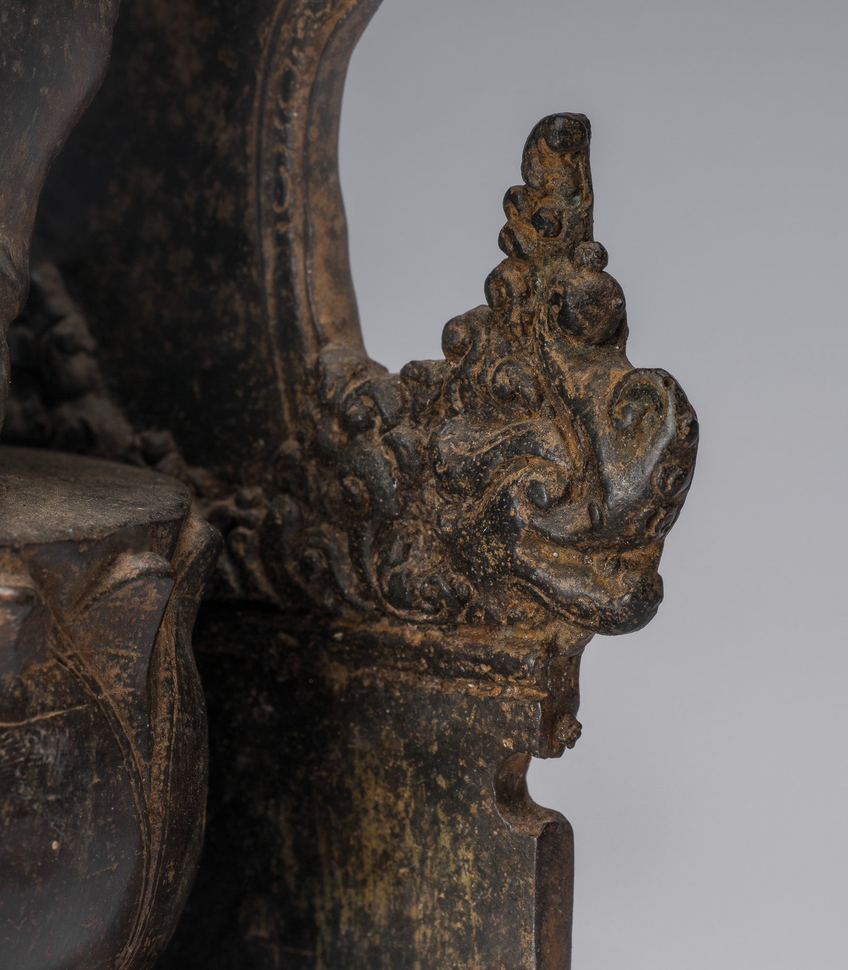 Statue di Buddha - Antique in stile indonesiano seduto bronzo giavanese insegnamento Buddha - 28 cm/11 "