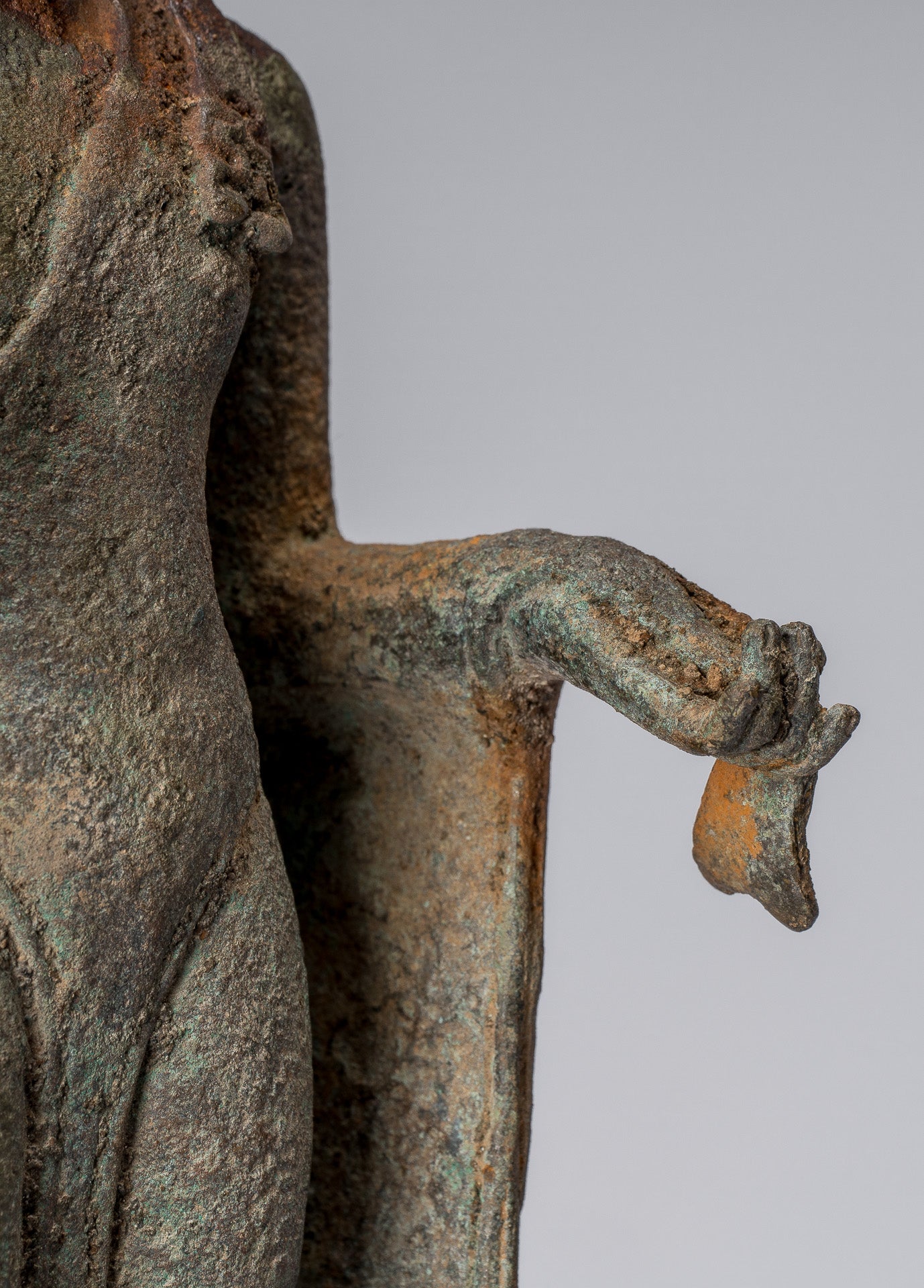 Statue di Buddha - Antique in stile indonesiano Bronzo Giavanese Teaching Buddha - 34 cm/14 "