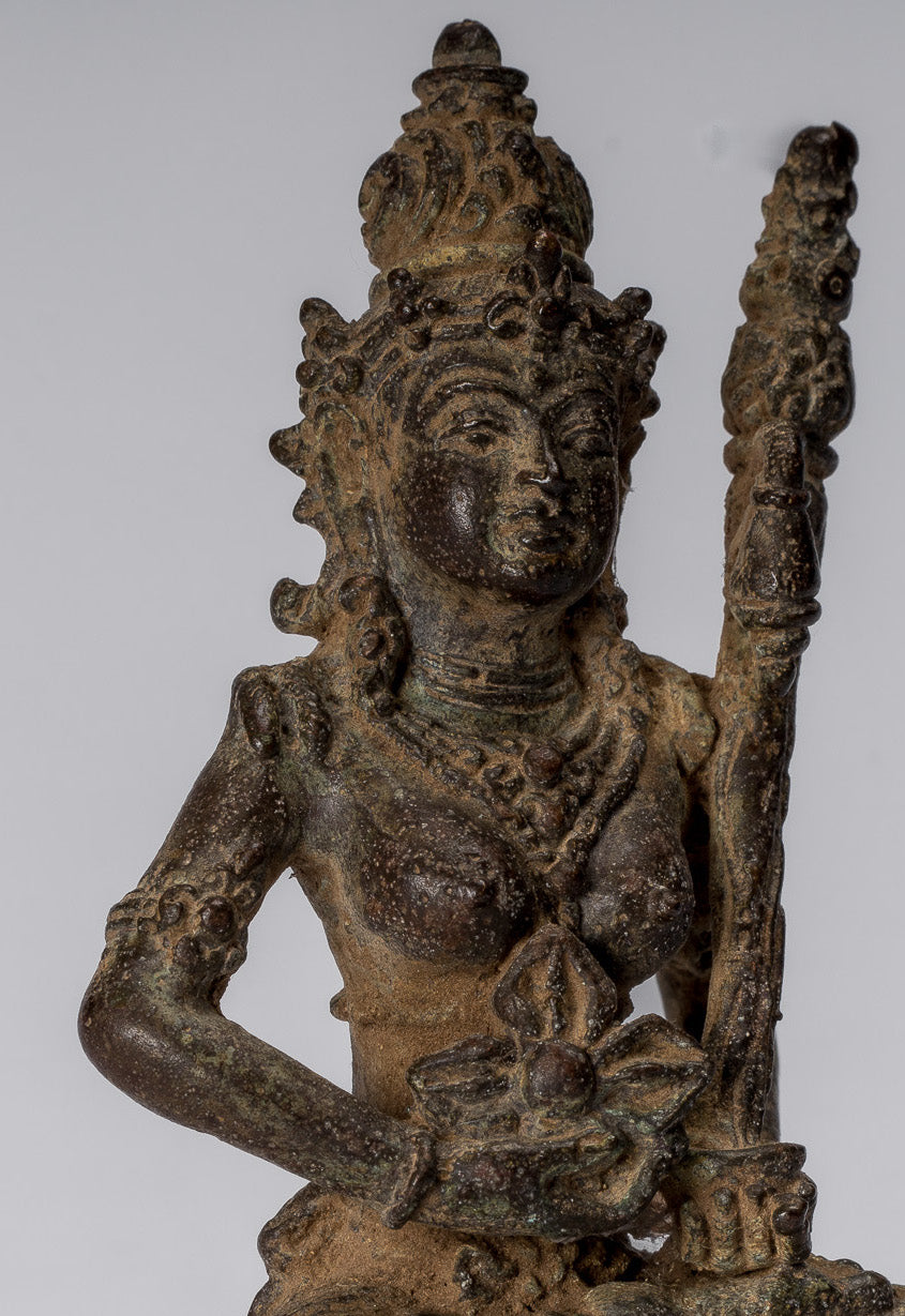 Statue de Tara-Antique Java Style indonésien Bronze Devi Tara Statue-8cm/3 "