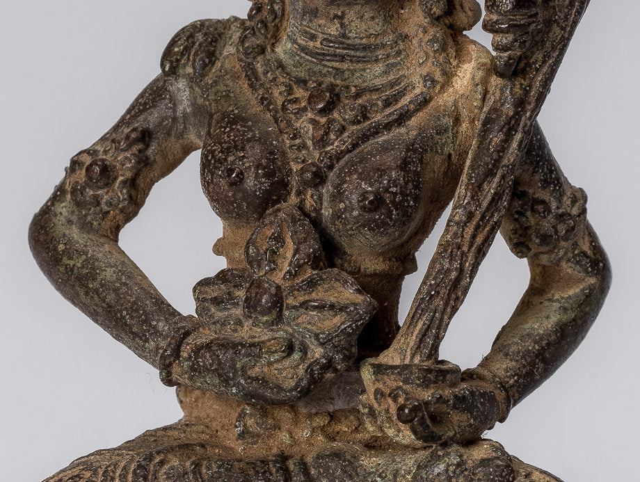 Statue de Tara-Antique Java Style indonésien Bronze Devi Tara Statue-8cm/3 "