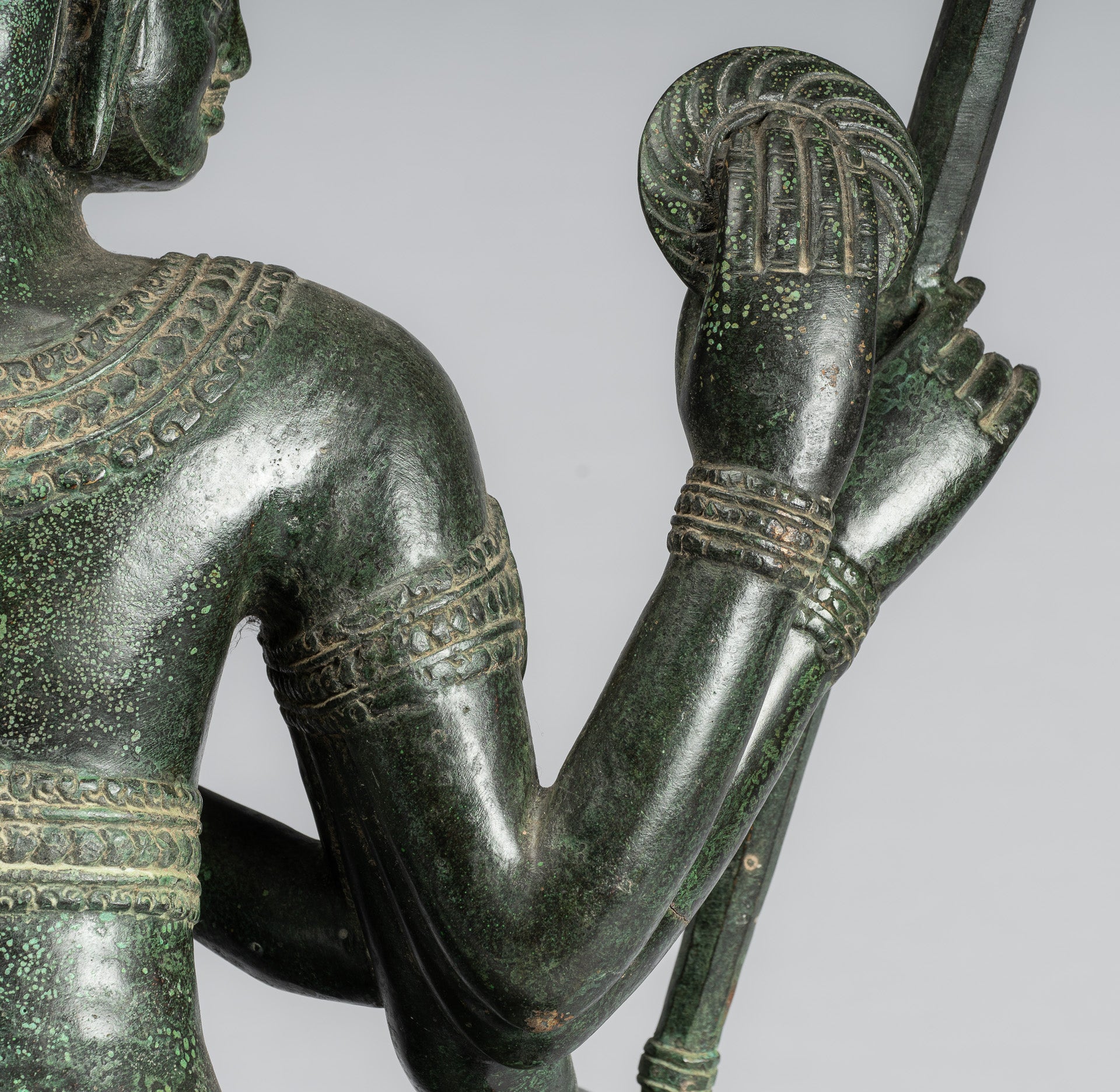 Brahma Statue - Antique Khmer Style Bronze 8 Arm Bayon Brahma - Hindu God Creation - 76cm/30"