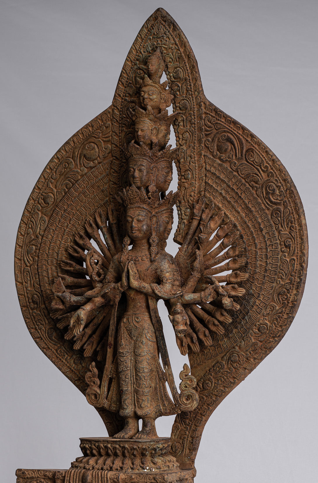 Statue Bodhisattva - Antique stile indonesiano Javanese 1000 ARM AVALOKETISHVARA BODHISATTVA STATUE - 61 cm/24 "