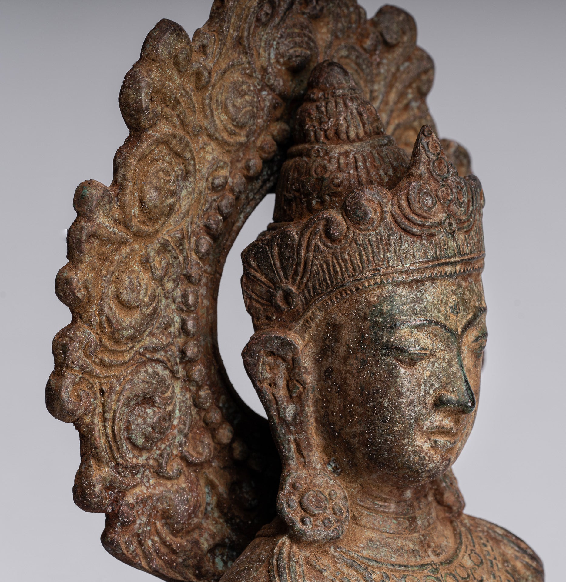 Estatua de Buda - Estatua de Buda Javanese de Bronce de Estilo Indonesio Amitabha Buda - 43 cm/17 "