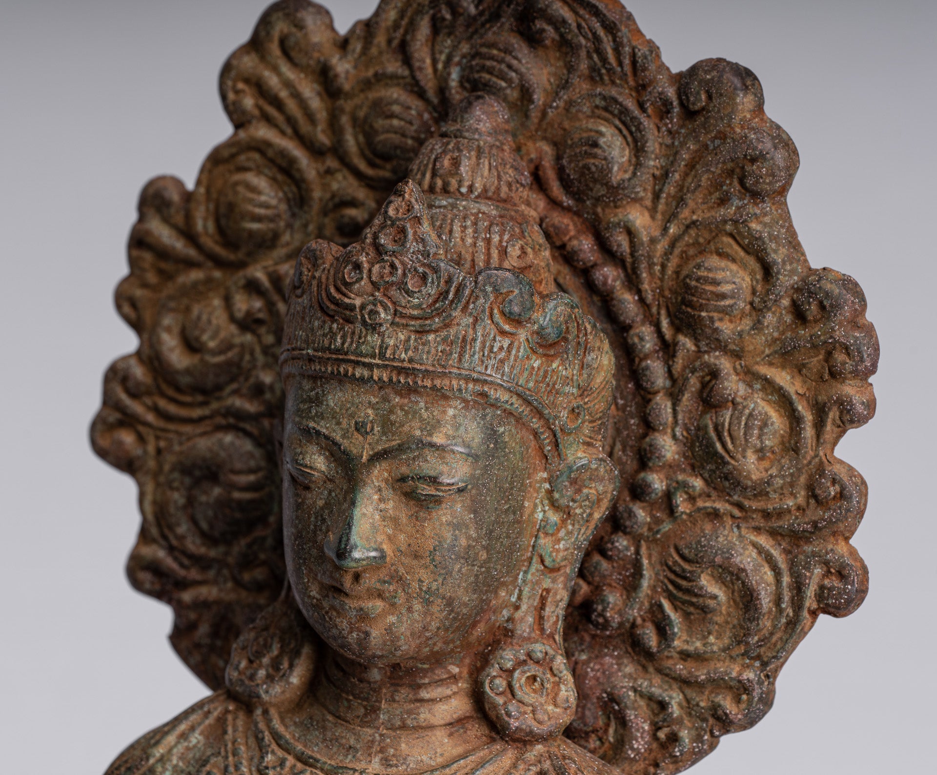 Estatua de Buda - Estatua de Buda Javanese de Bronce de Estilo Indonesio Amitabha Buda - 43 cm/17 "