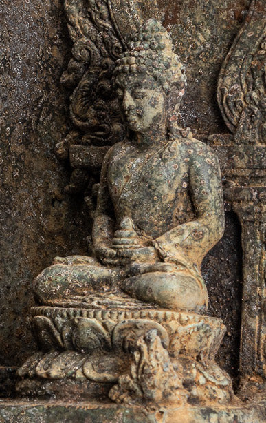 Buddha Statue-Antike Indonesische Stil Bronze Javanisch Schutz Buddha Statue-31cm/12 "
