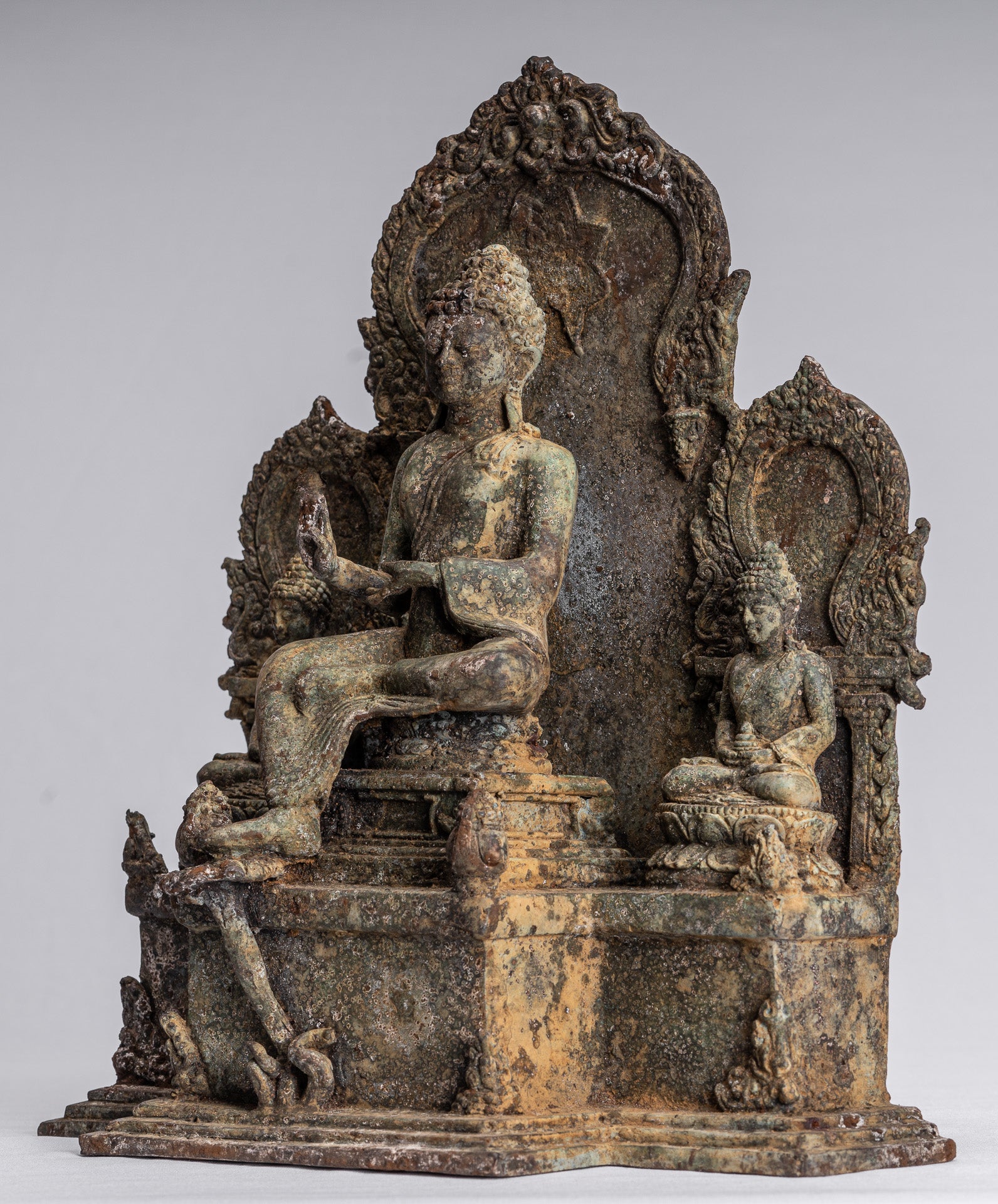 Buddha Statue-Antike Indonesische Stil Bronze Javanisch Schutz Buddha Statue-31cm/12 "