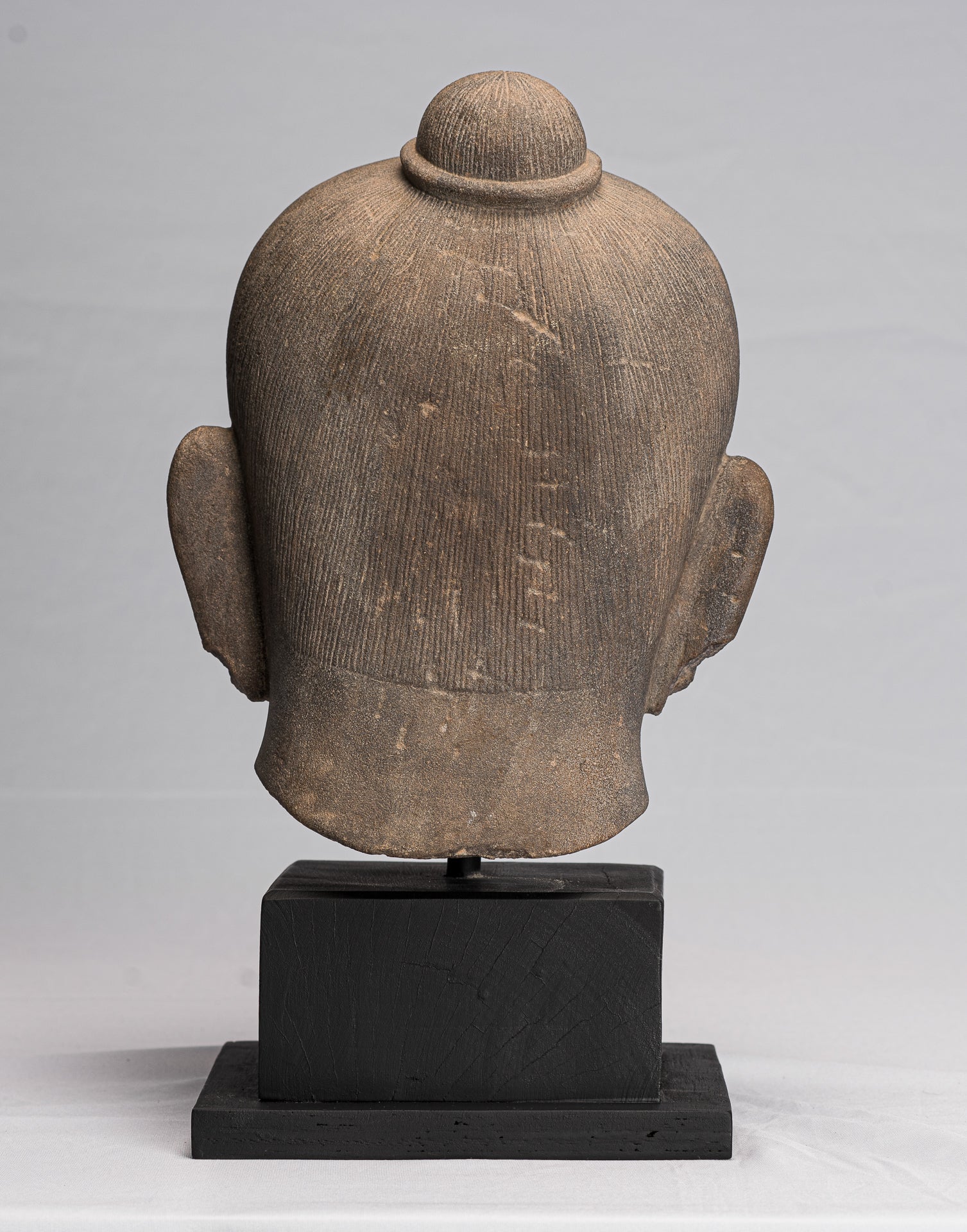 Statua di Jayavarman - Stone montato in stile Khmer Antique Jayavarman VII Statua della testa - 38 cm/15 "