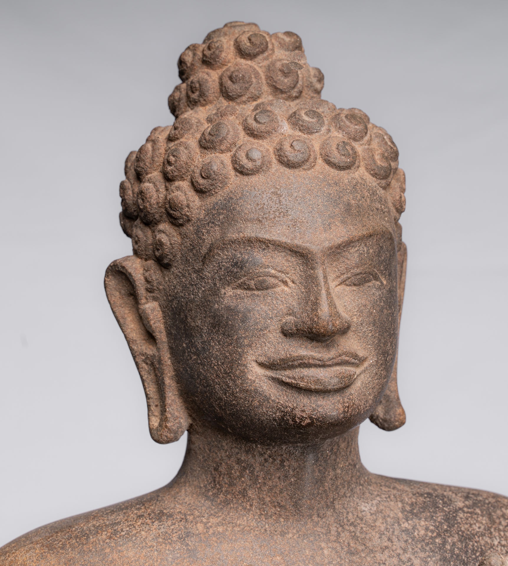 Statue Buddha - Antique Thai Style Standing Stone Dvaravati Statue Buddha - 102 cm/41 "di altezza