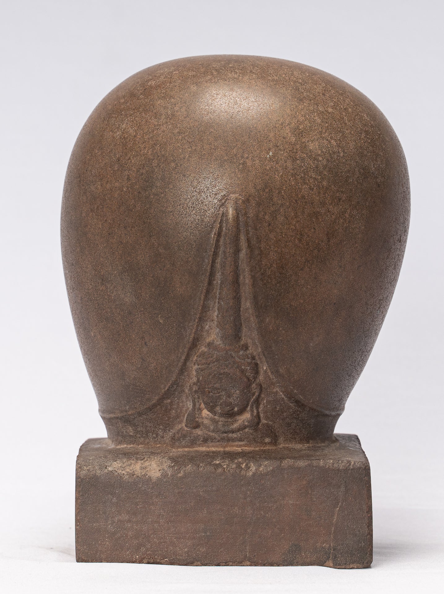 Antique Khmer Stone Stone Lakshmi Mukhalinga Linga / Lingnum - 22 cm / 9 "