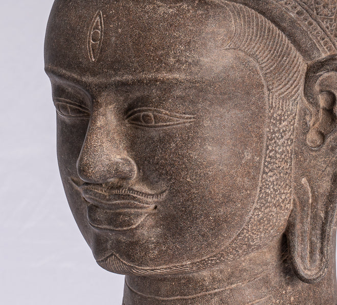 Antique Koh Ker Stone Stone Bodhisattva Avalokitesvara Statua - 54 cm/22 "