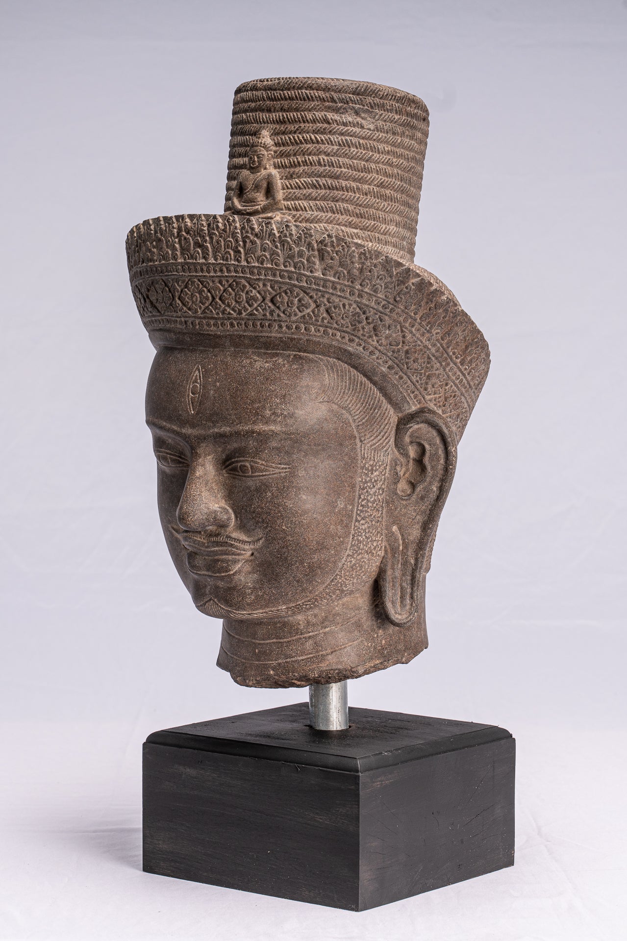 Antique Koh Ker Stone Stone Bodhisattva Avalokitesvara Statua - 54 cm/22 "