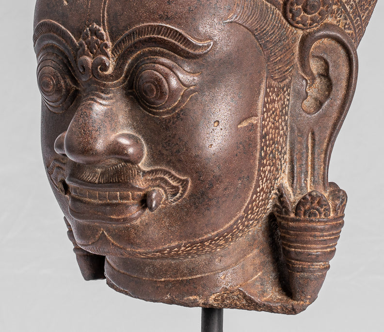 Guardian Statue-Antique Khmer Stone Angkor Wat Style Yaksha Temple Guardian-57cm/23 "