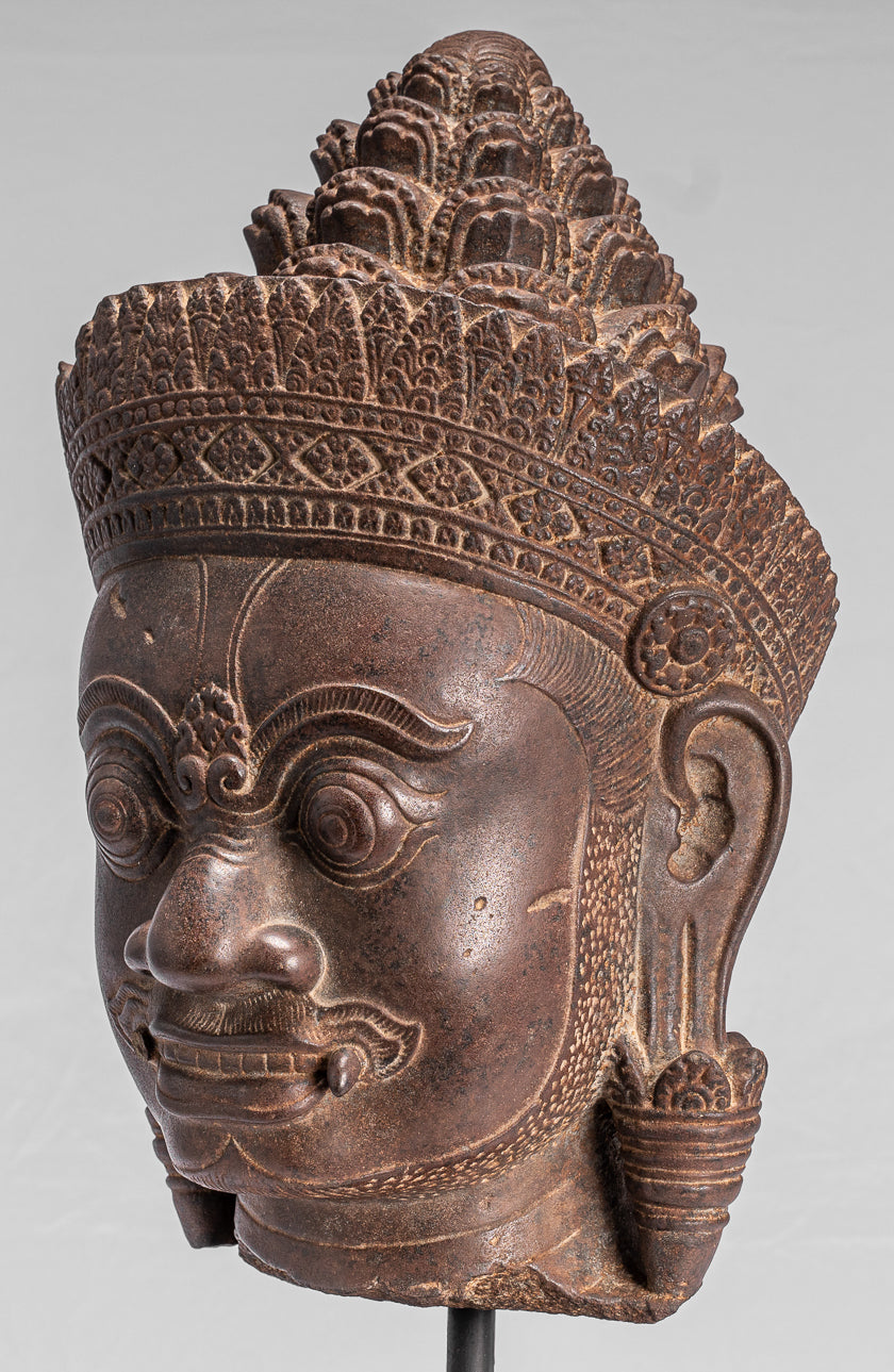 Guardian Statue-Antique Khmer Stone Angkor Wat Style Yaksha Temple Guardian-57cm/23 "