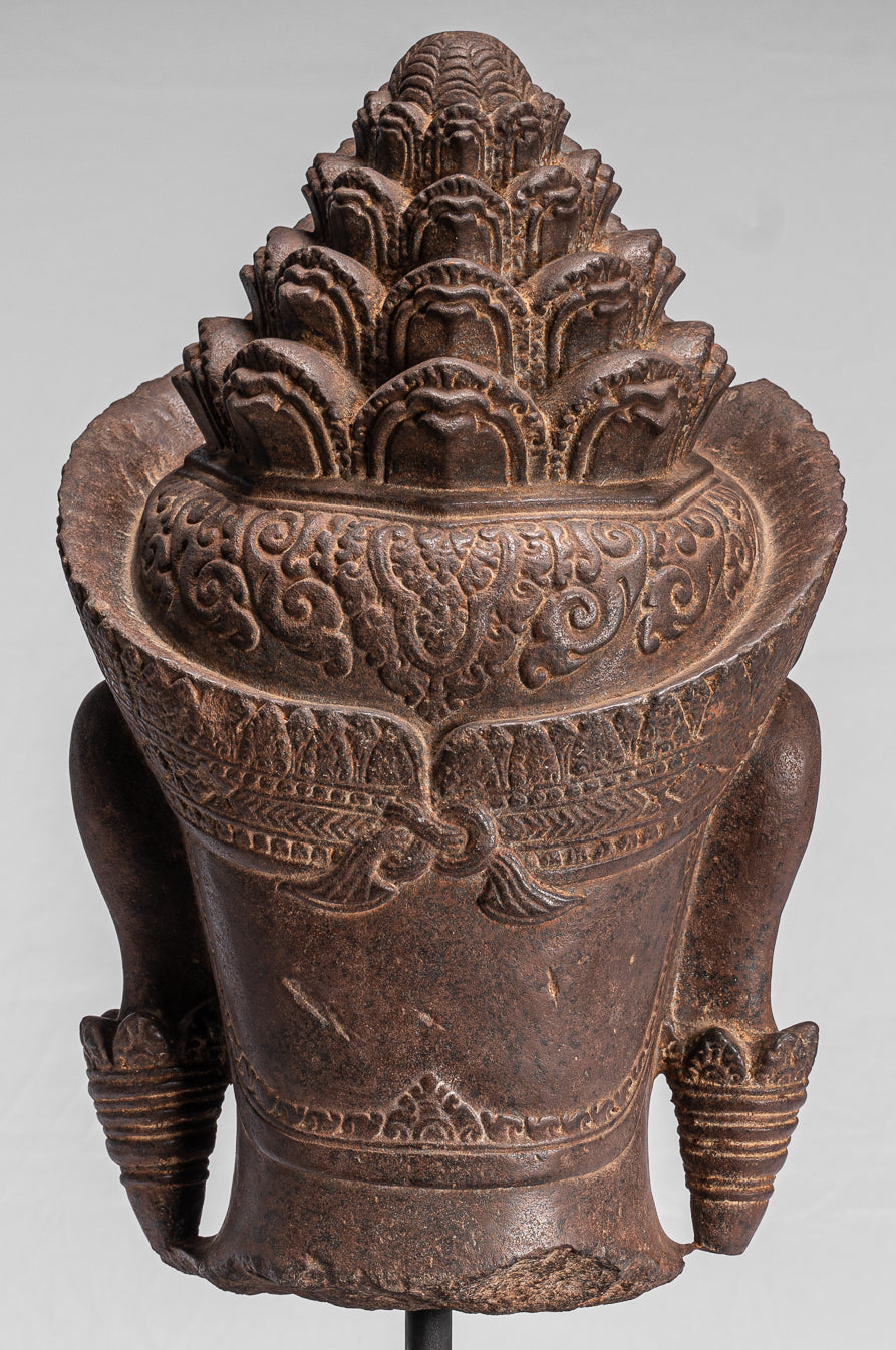 Guardian Statue-Antique Khmer Stone Angkor Wat Style Yaksha Temple Guardian-57cm/23 "