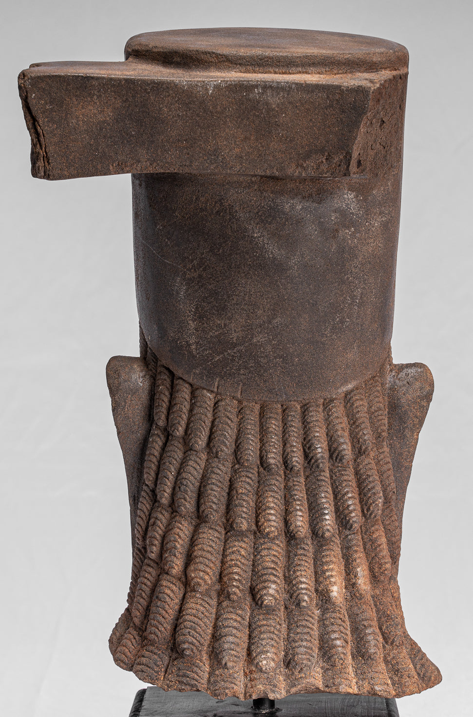 Antique Phnom Da Style Khmer Vishnu Head - Protettore e Conserver - 43Cm/33 "