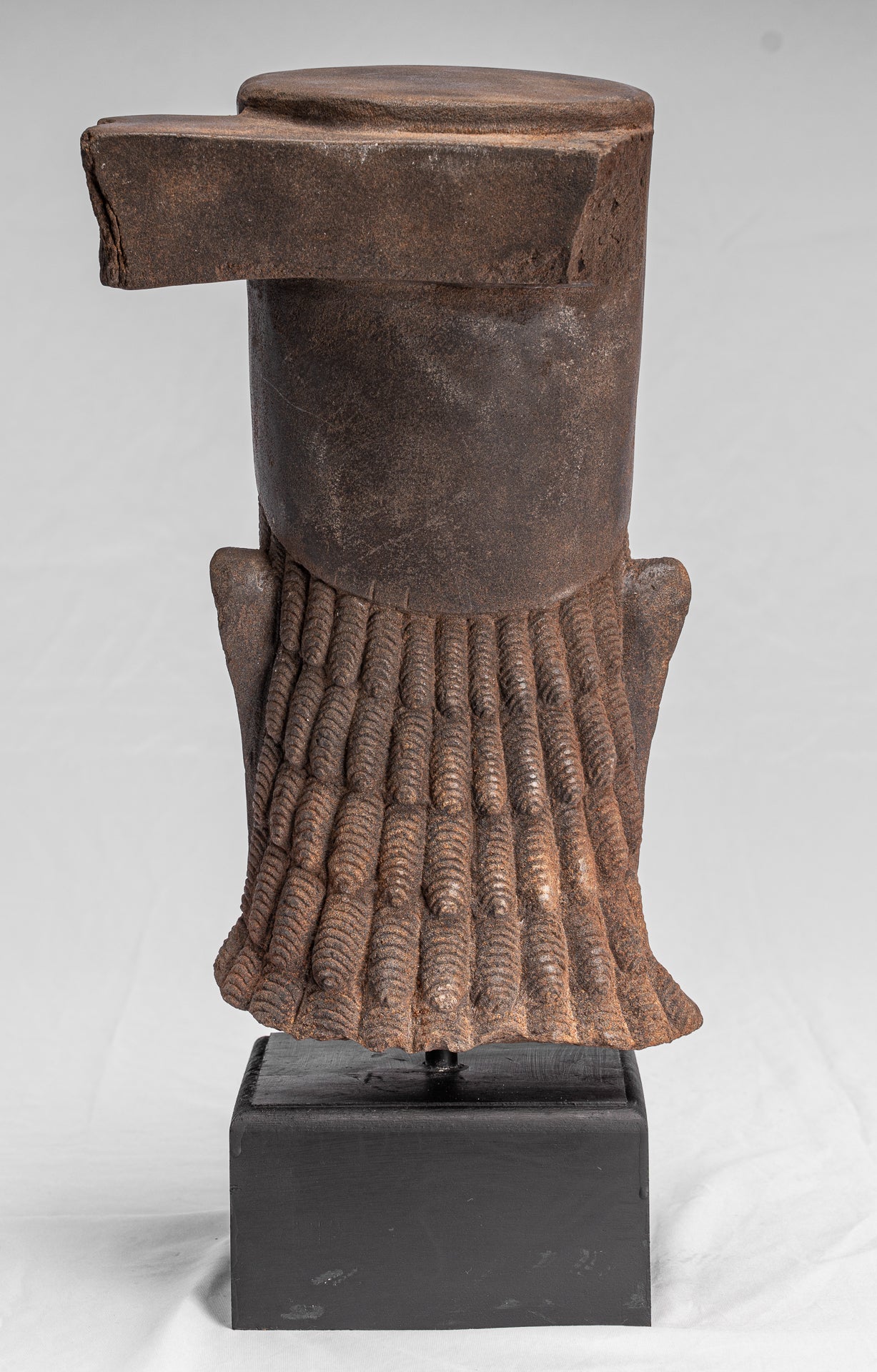 Antique Phnom Da Style Khmer Vishnu Head - Protettore e Conserver - 43Cm/33 "