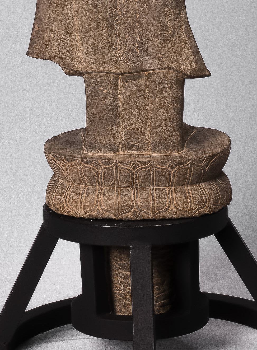 Buddha Statue-Antique Phnom Da Style Standing Stone Protection Khmer Buddha-123cm/49 " Tall