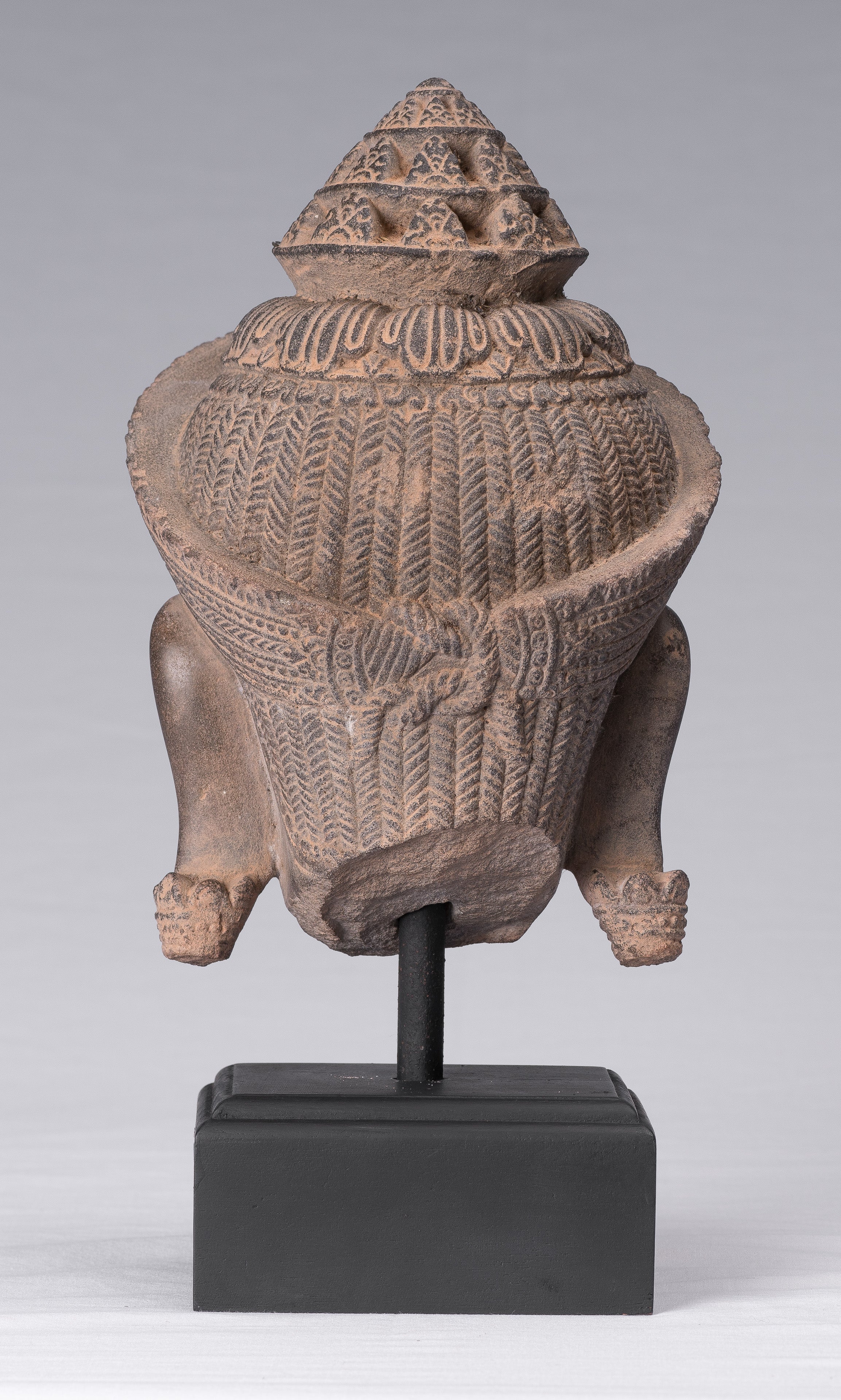 Shiva Statue, Antike Banteay Srei Stil Khmer Stein Shiva Statue Kopf mit Zerstörer...31cm/12"