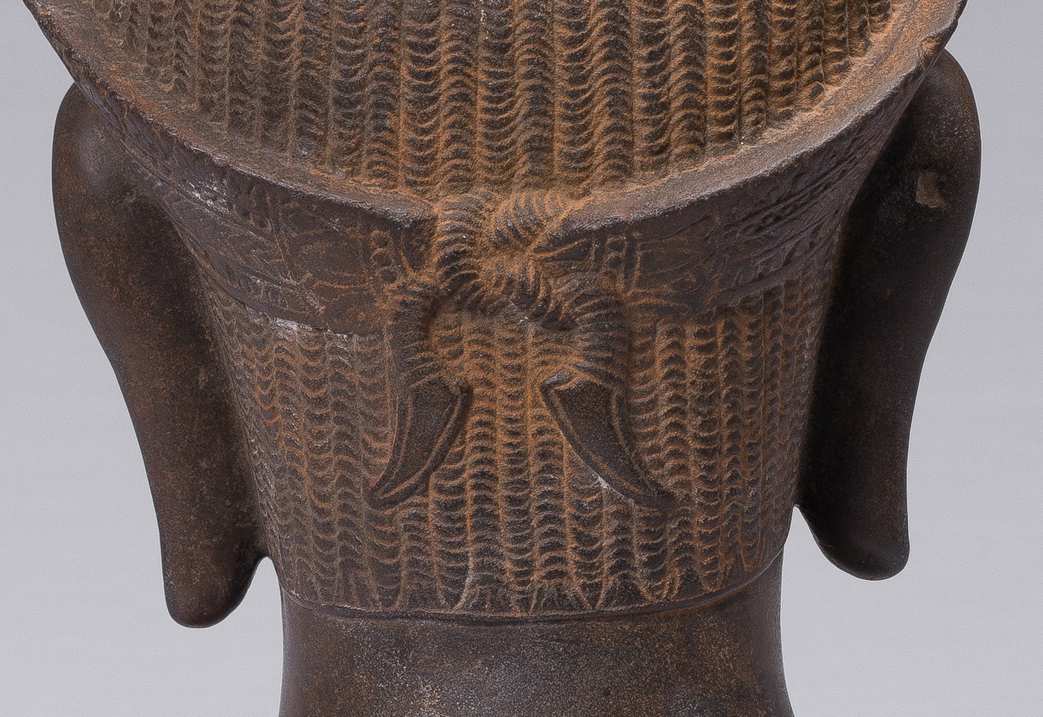 Shiva-Statue – antike Shiva-Kopfstatue aus Khmer-Stein im Koh-Ker-Stil – der Zerstörer – 42 cm