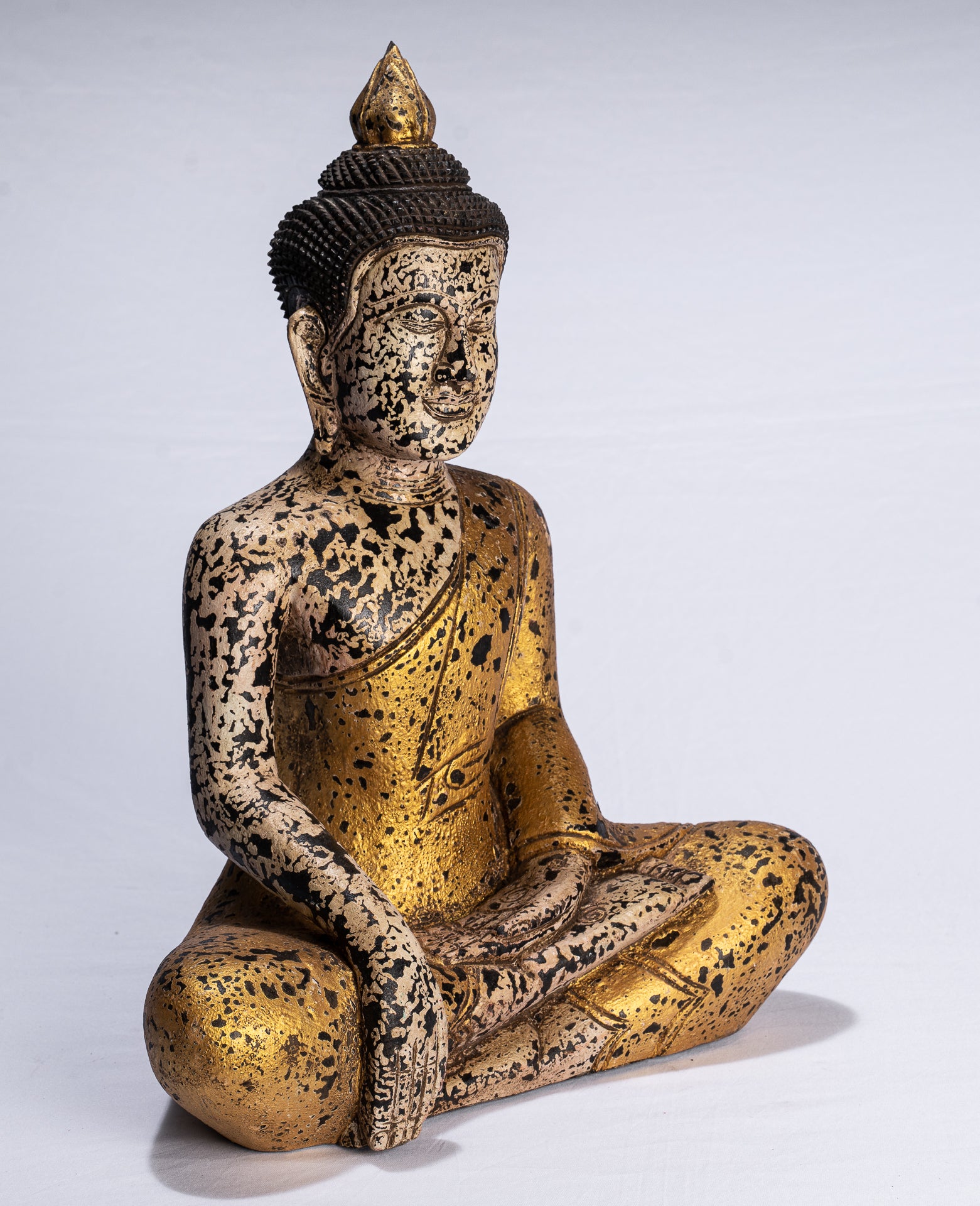 Statue di Buddha - Antique Khmer Style SE Asia SETTO ALLIMENTAZIONE BUDDHA STATUE - 44 cm/18 "