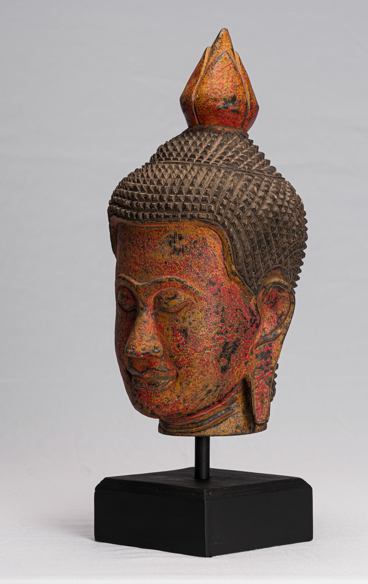 Statue de Bouddha-Antique Khmers Style de l'Asie du Sud-Est Statue du Bouddha Tête de Bouddha-40cm/16 "