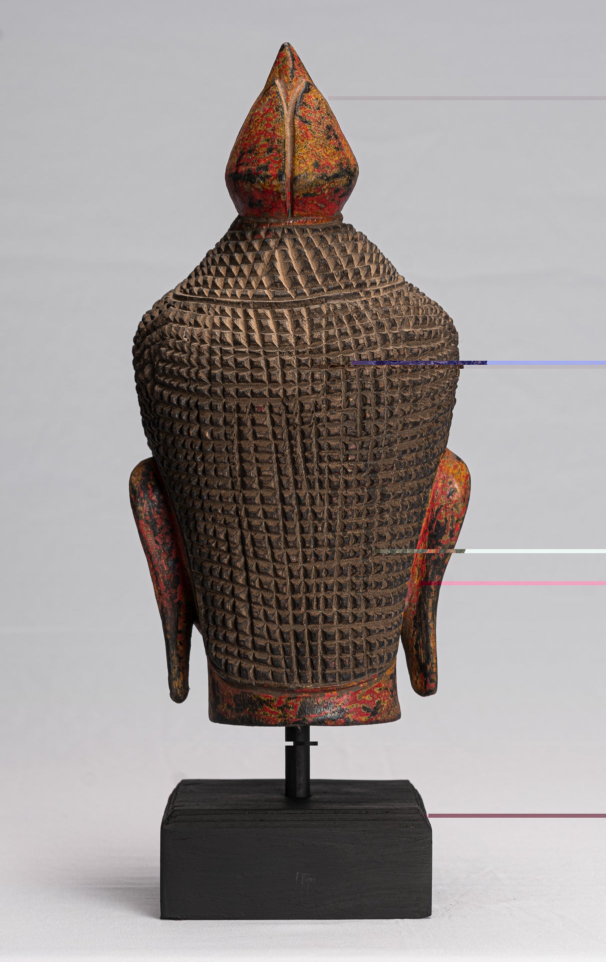 Statue de Bouddha-Antique Khmers Style de l'Asie du Sud-Est Statue du Bouddha Tête de Bouddha-40cm/16 "