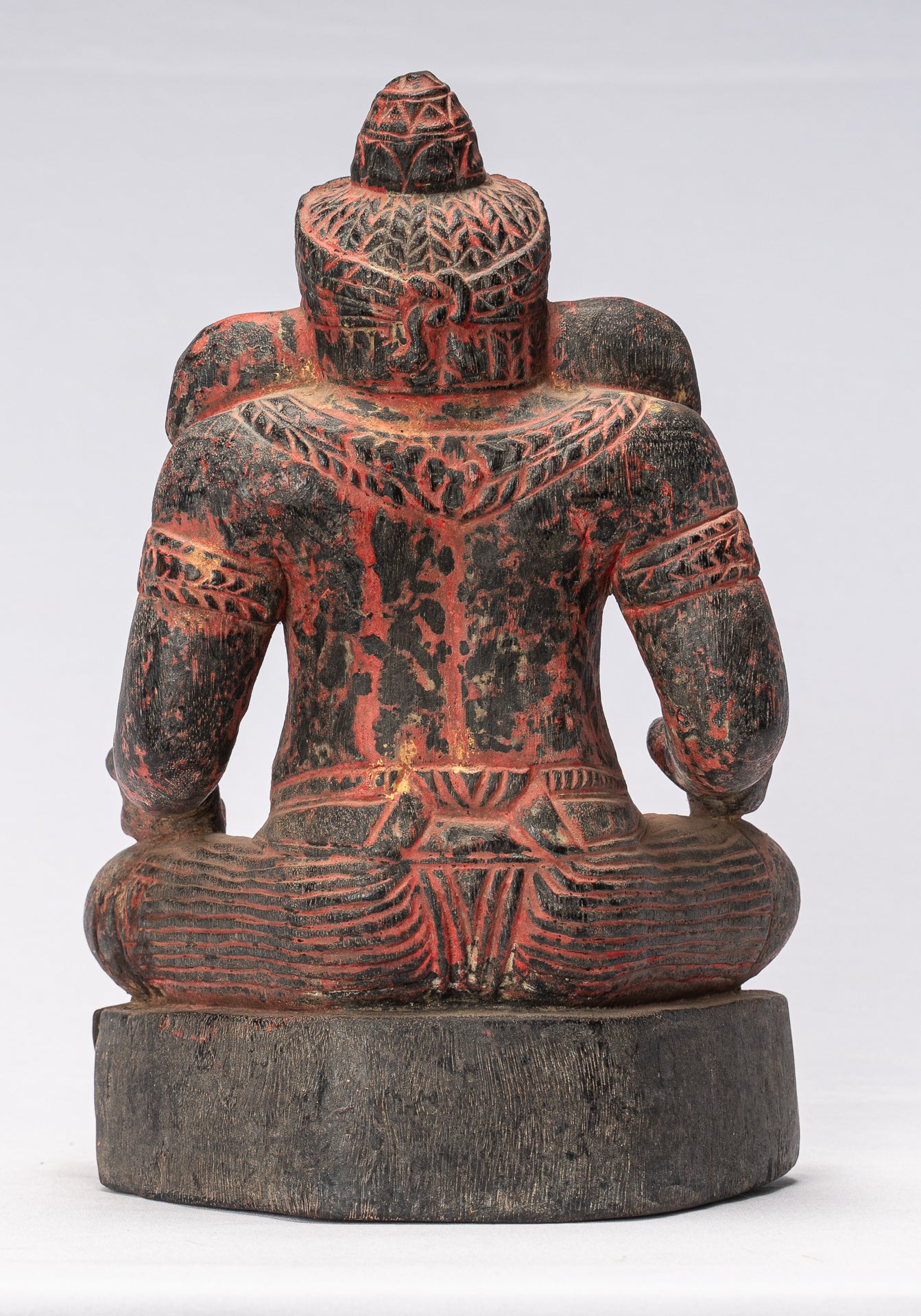 Ganesha Statue -Khmer Stil Holz Sitzende Ganesh Statue mit Sitz.29cm/12"