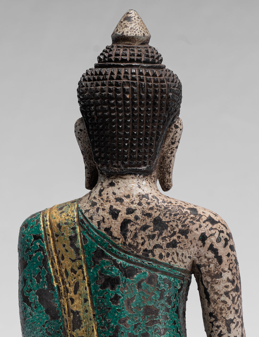 Statue di Buddha - Antique Khmer Style SE Asia seduto l'illuminazione in legno statua di Buddha - 25 cm/10 "