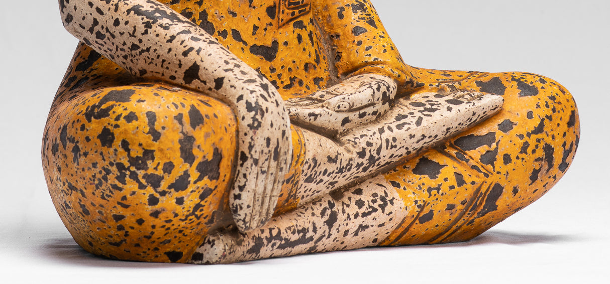 Statue Buddha - Antique Khmer Style SE Asia seduto l'Illuminismo in legno Statua Buddha - 40 cm/16 "