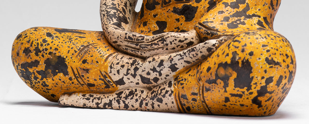 Buddha Sculpture - Antique Khmer in stile Khmer Seduto Buddha Statue Dhyana Meditation Mudra - 40 cm/16 "