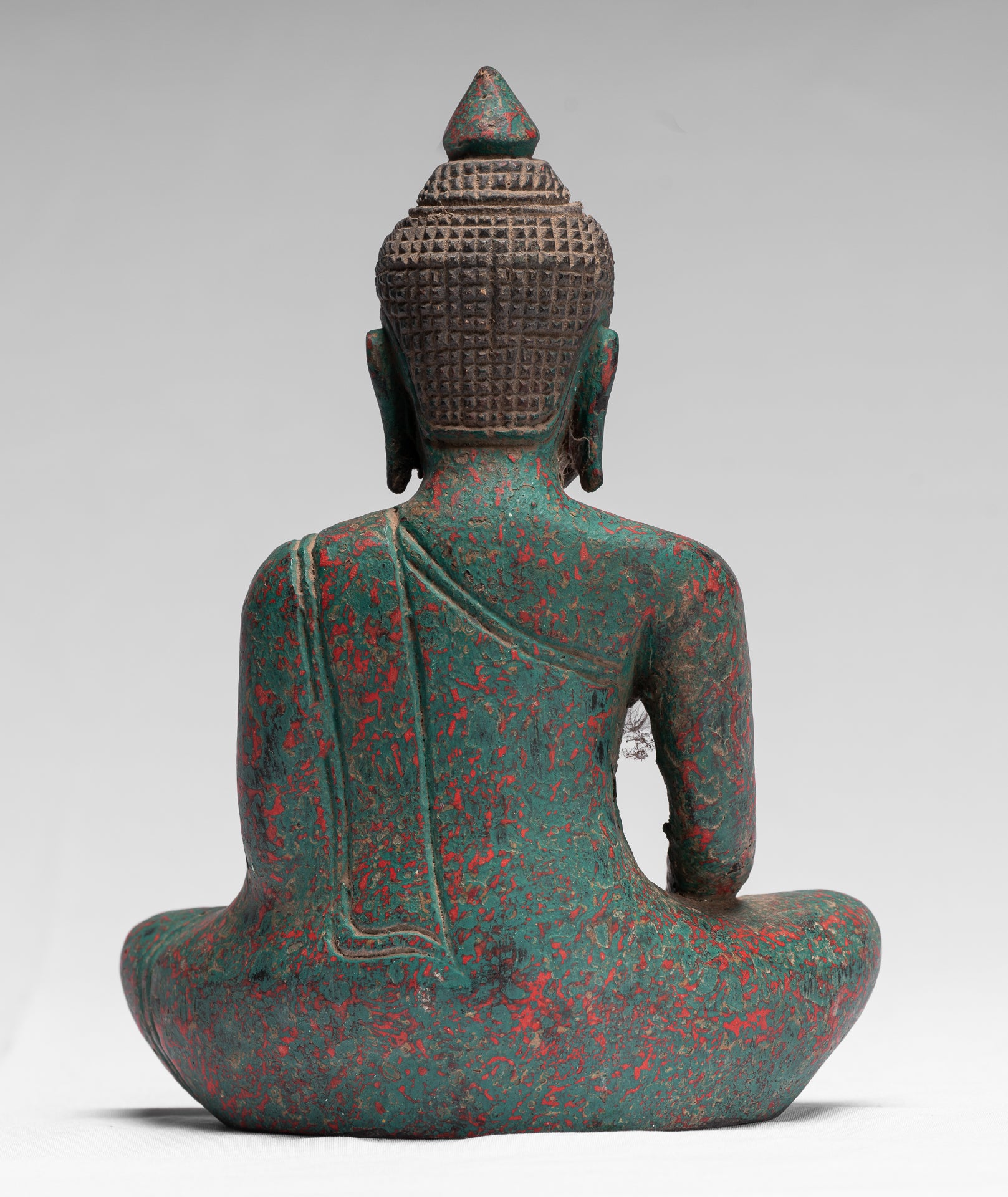 Statue Buddha - Antique Khmer Style SE Asia Seduto l'Illuminismo in legno Statua Buddha - 21 cm/8 "