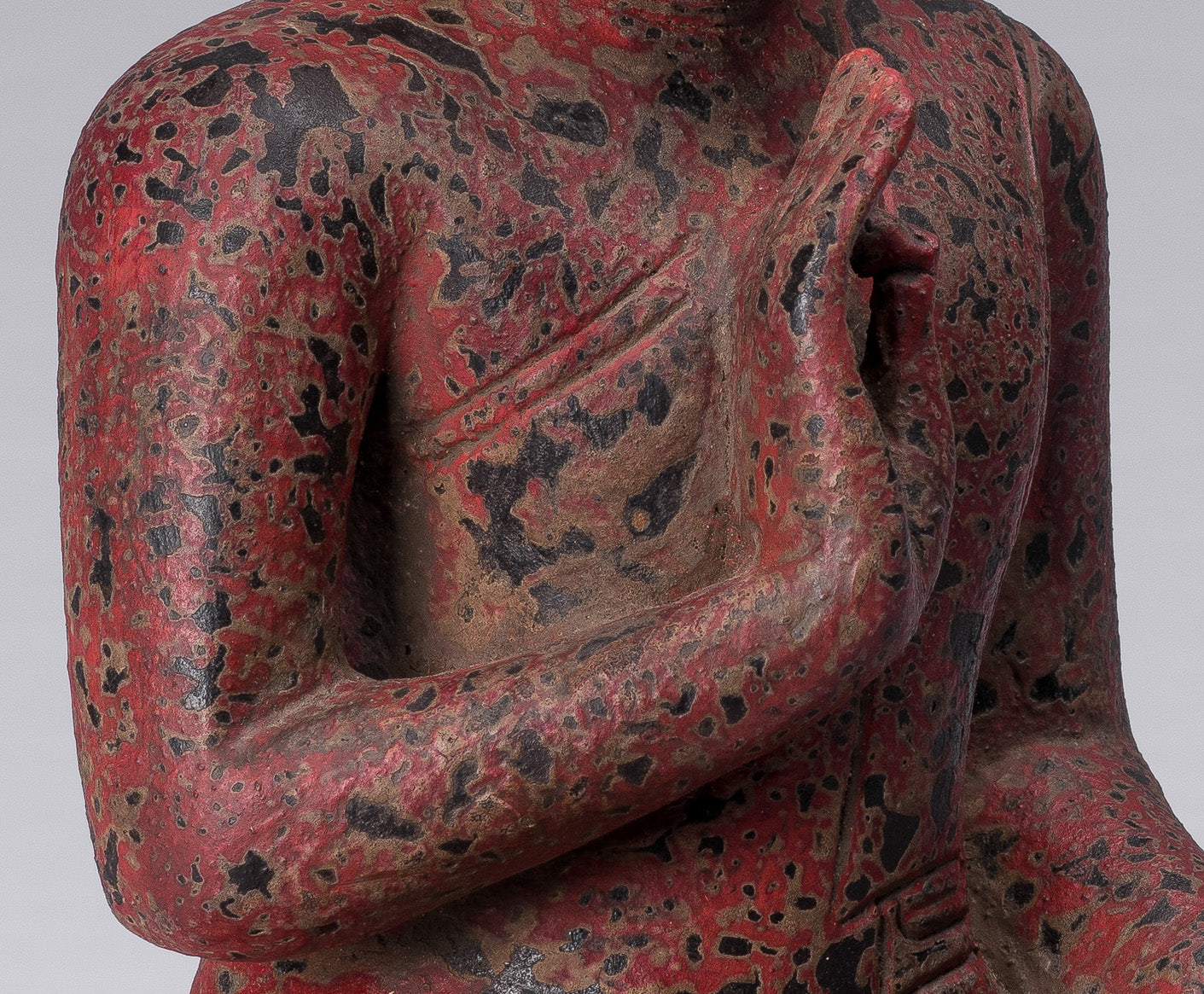 Buddha Sculpture - Buddha - Antique Khmer Style seduto Buddha Statue Teaching Mudra - 34 cm/14 "