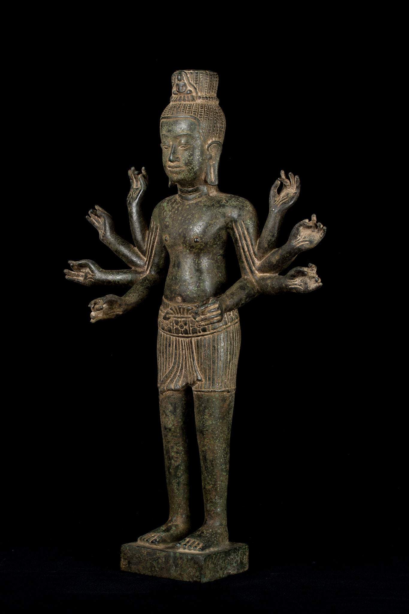 Statua Lokeshvara in stile bronzo in stile bronzo di bronzo di khmer - 51 cm/20 "