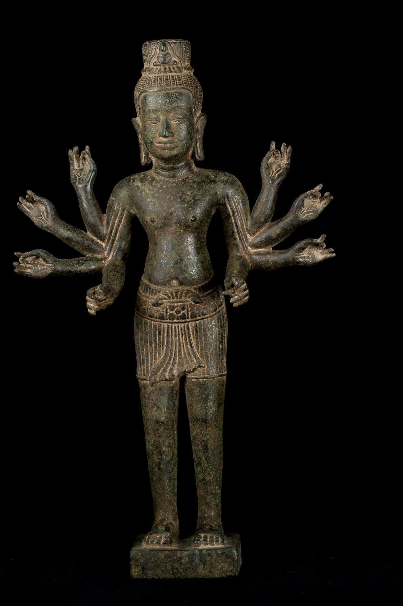 Statua Lokeshvara in stile bronzo in stile bronzo di bronzo di khmer - 51 cm/20 "