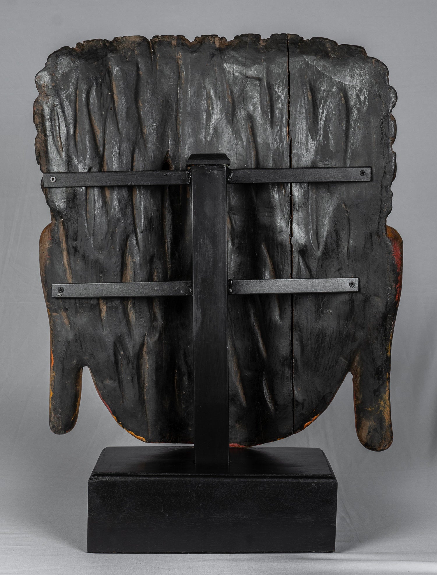 Statue di Buddha - Antique Khmer Style SE Asia Monted Alluminazione in legno Statua di Buddha - 70 cm/28 "