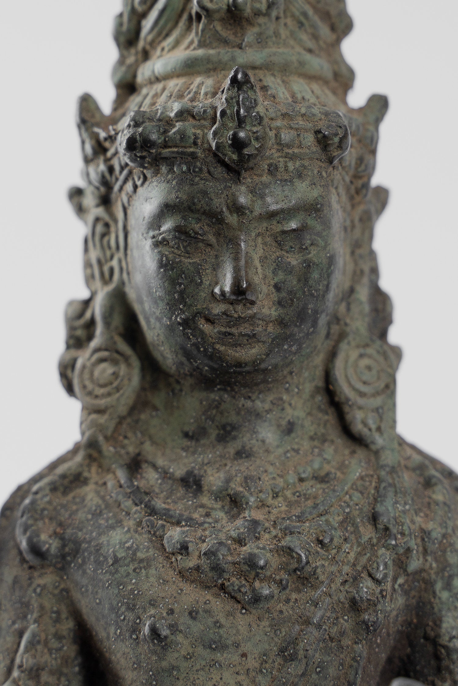 Statue Vishnu - Antique Java Style Majapahit State Bronze Vishnu - 31cm