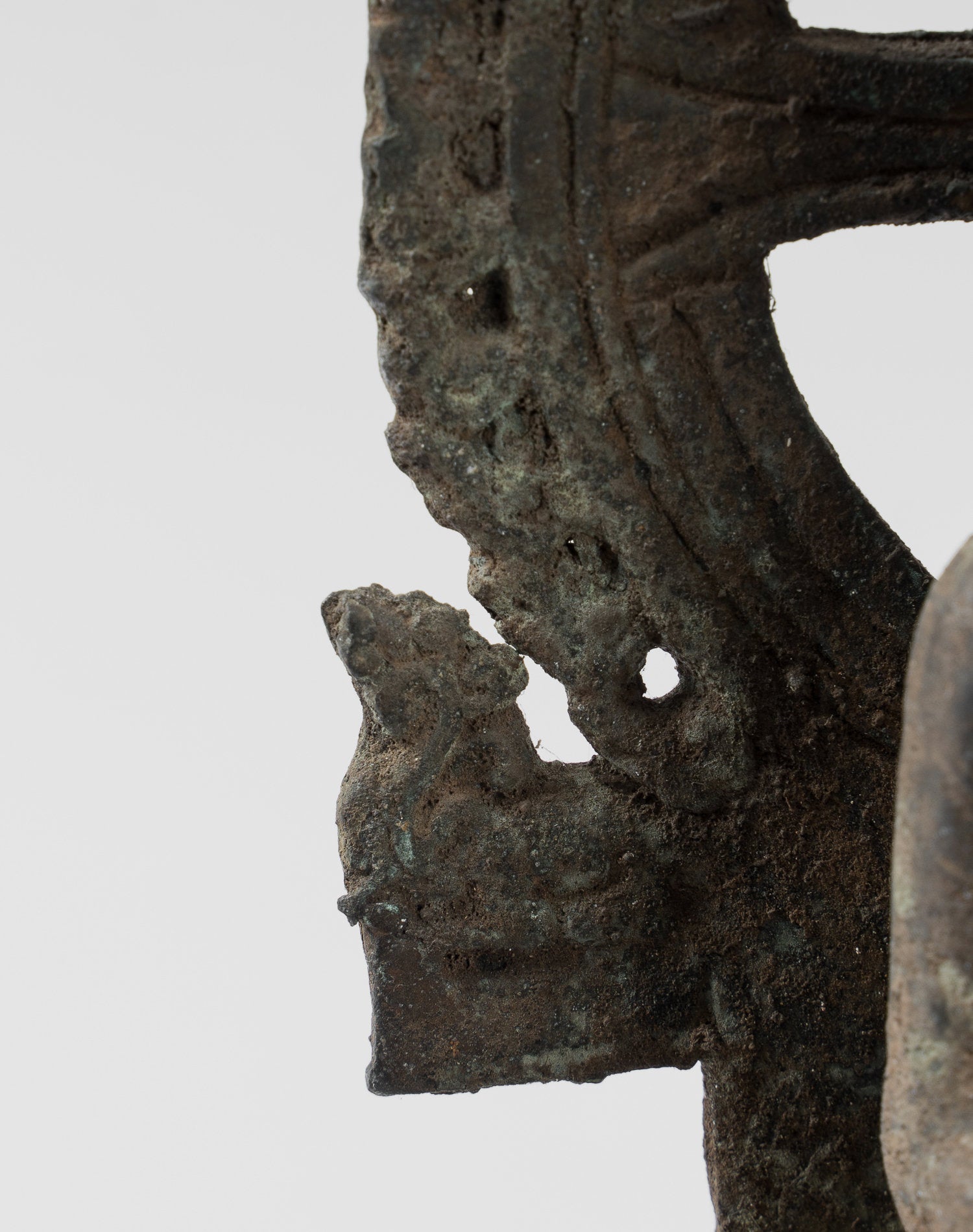 Antique in stile indonesiano seduto in bronzo giavanese Amitabha Buddha Statua - 23 cm/9 "